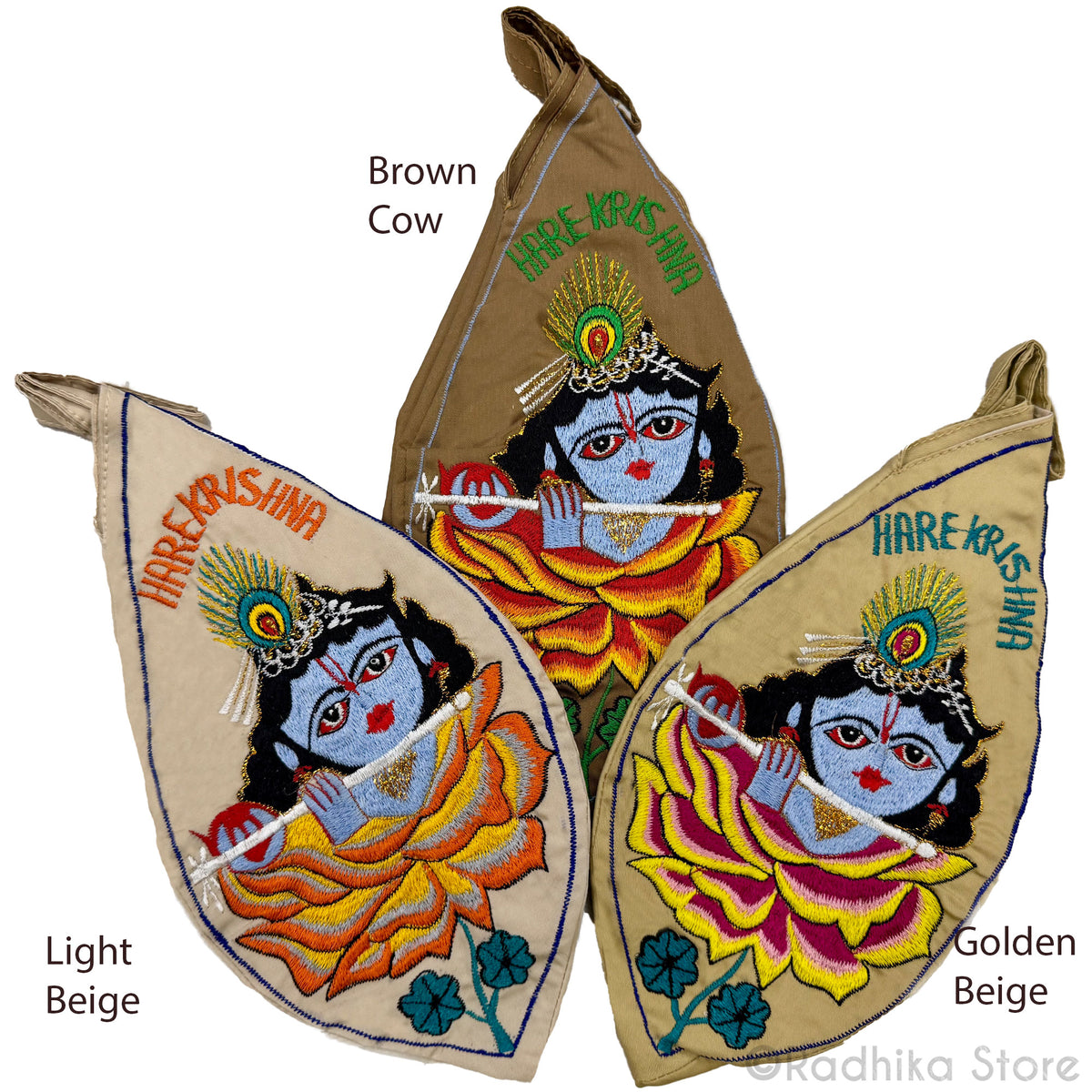Hare Krishna Maha Mantra Bead Bag-Earth Tones