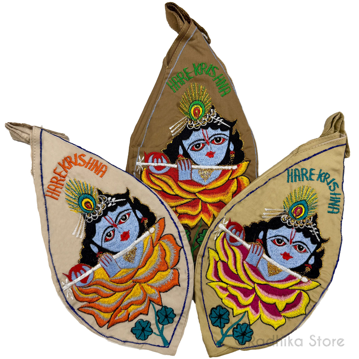 Hare Krishna Maha Mantra Bead Bag-Earth Tones