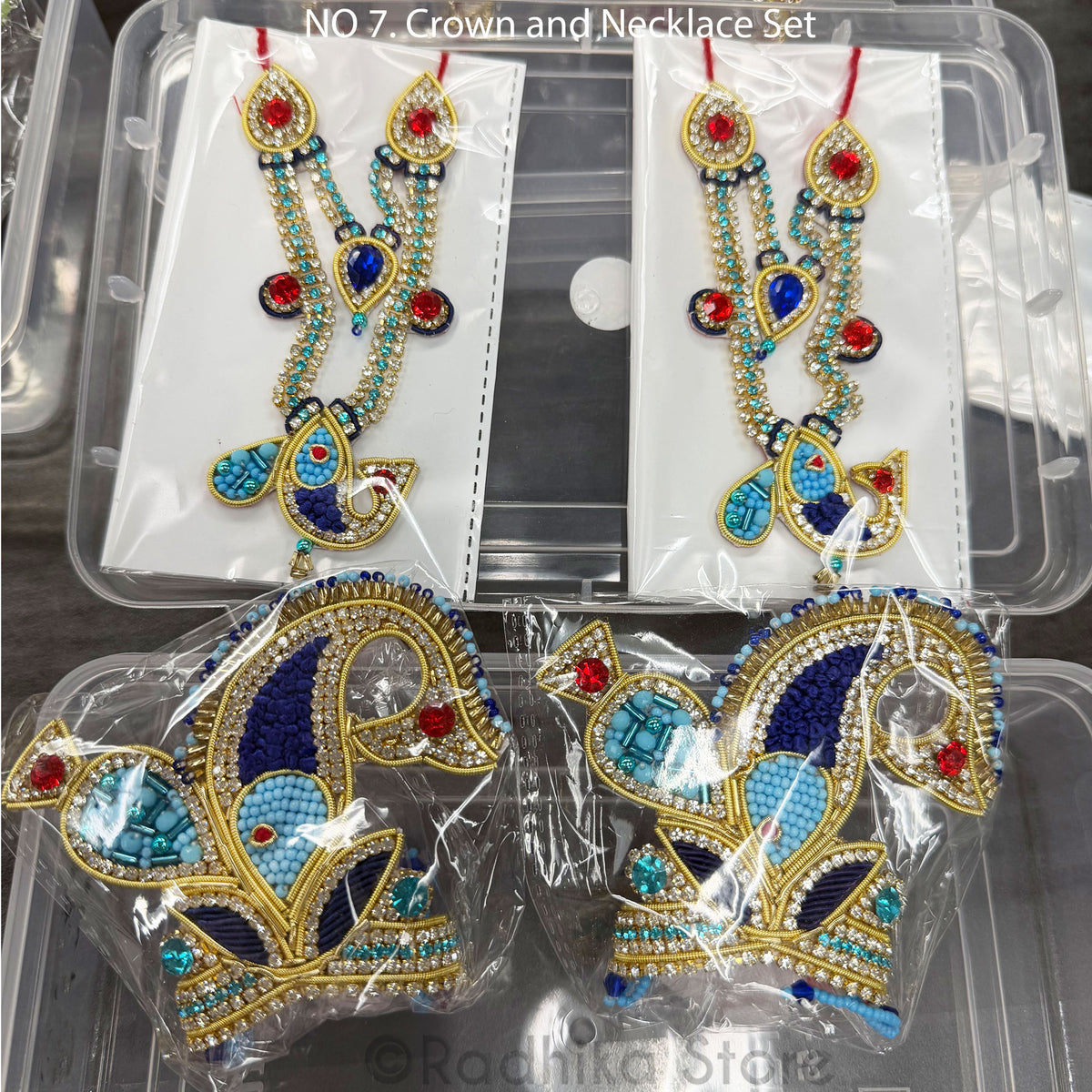 Matsya - Blue - Deity Crown and Necklace Set