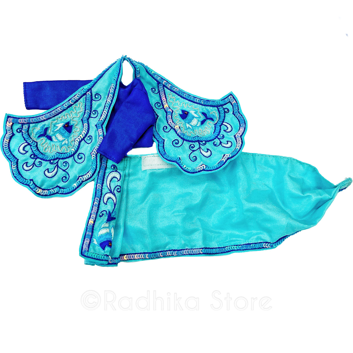 Matsya - Sea Blue Green - Silk - Radha Krishna Deity Outfit