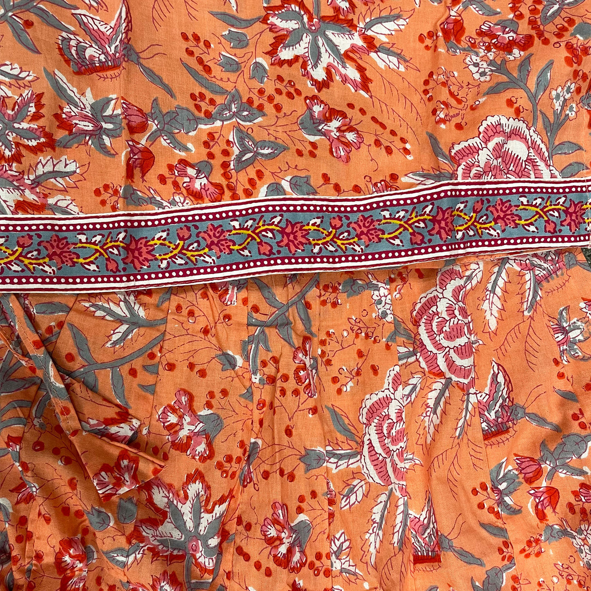 Girls Gopi Skirt Outfit - Mayapur Festival-Cotton Screen Print