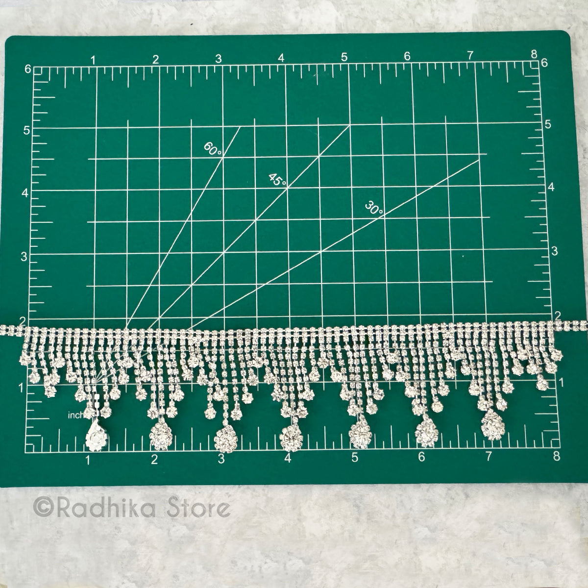 Dazzling Flower Drops  - Rhinestone Deity Jewelry Set