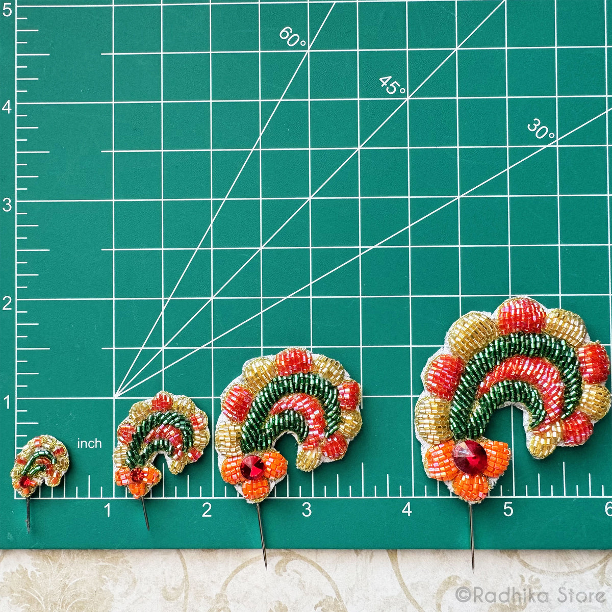 Festival Curls - Berry Sweet - Embroidery Turban Pins - Set of 2