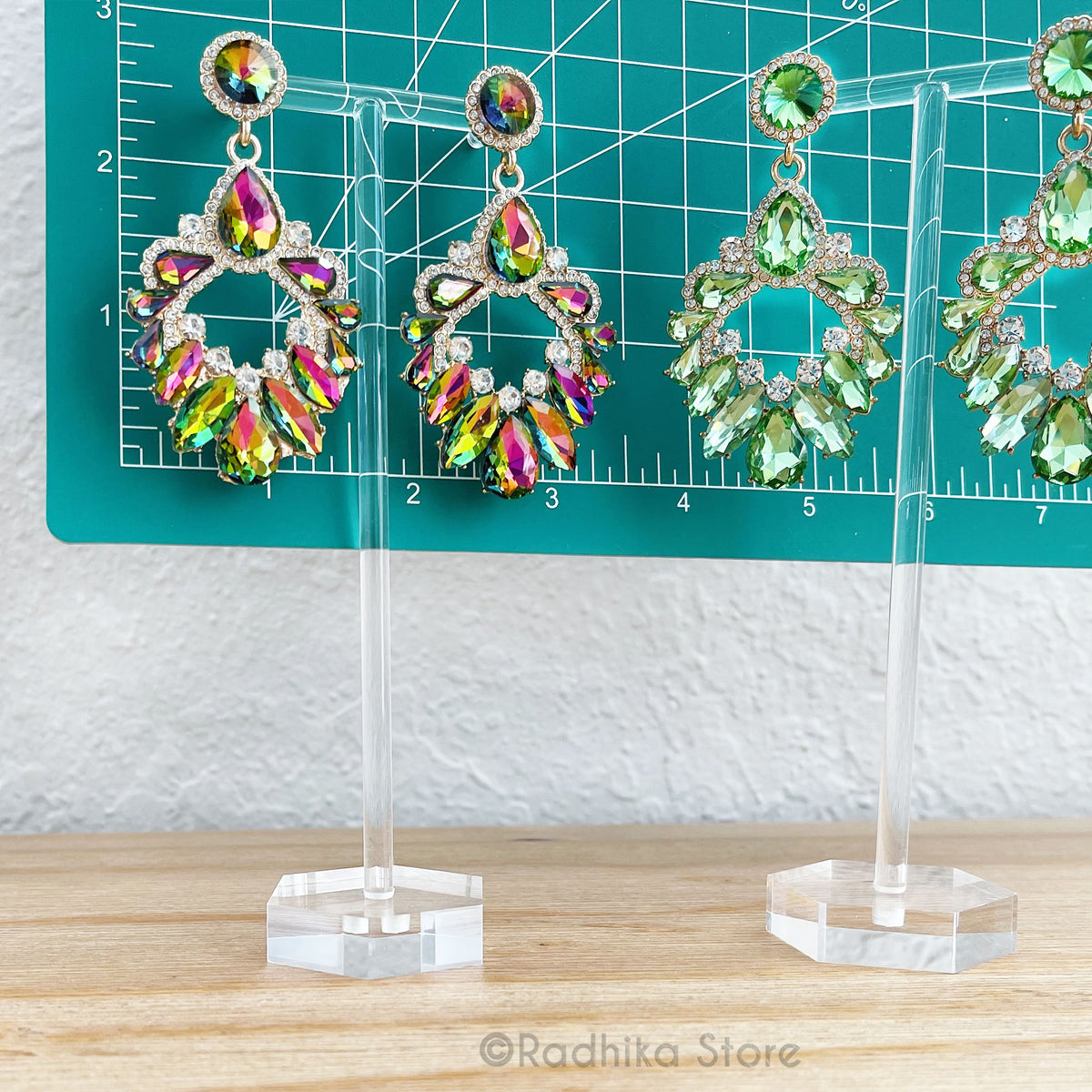 Crystal Peacock Plume - Earrings