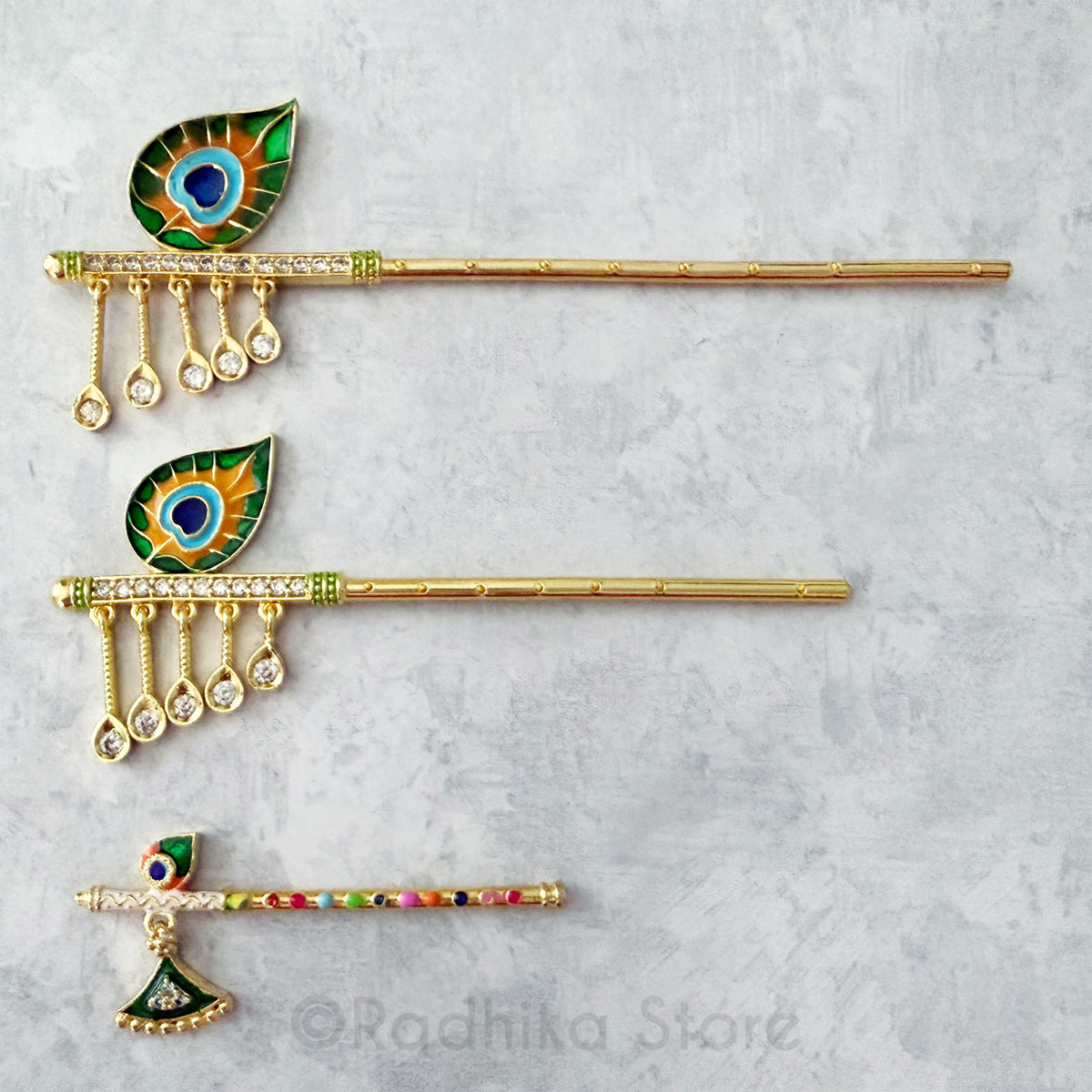 Vrindavan Peacock Feather Flutes