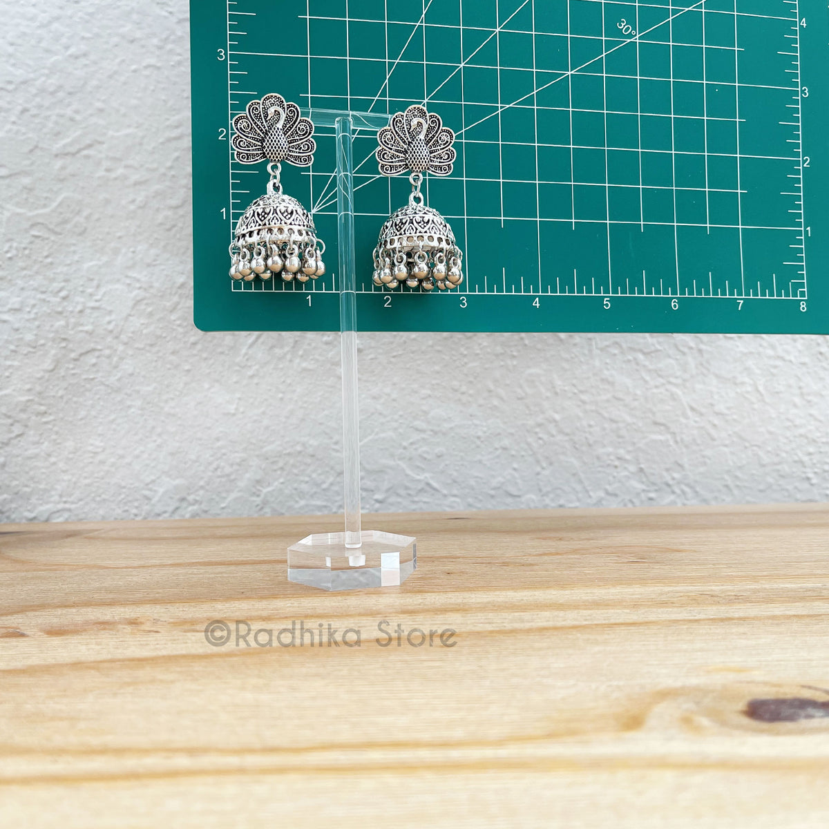 Temple Peacock - Jhumka Bell - Earrings