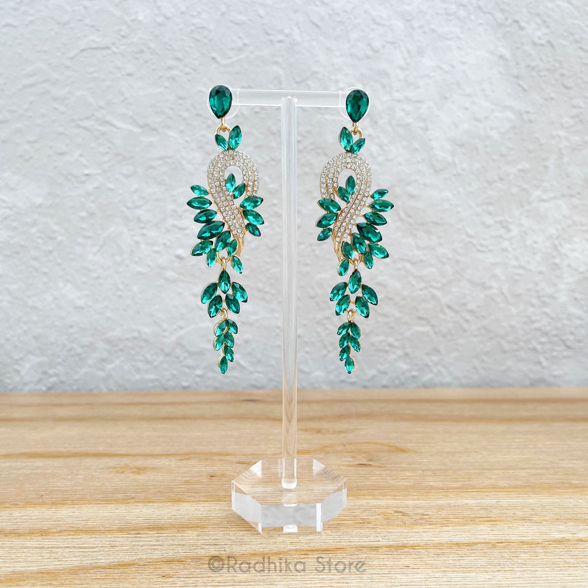 Perched Peacock Diamond Crystal - Earrings