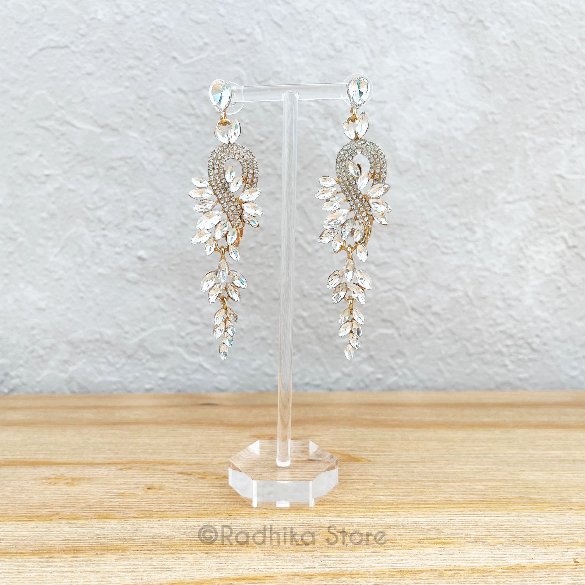 Perched Peacock Diamond Crystal - Earrings