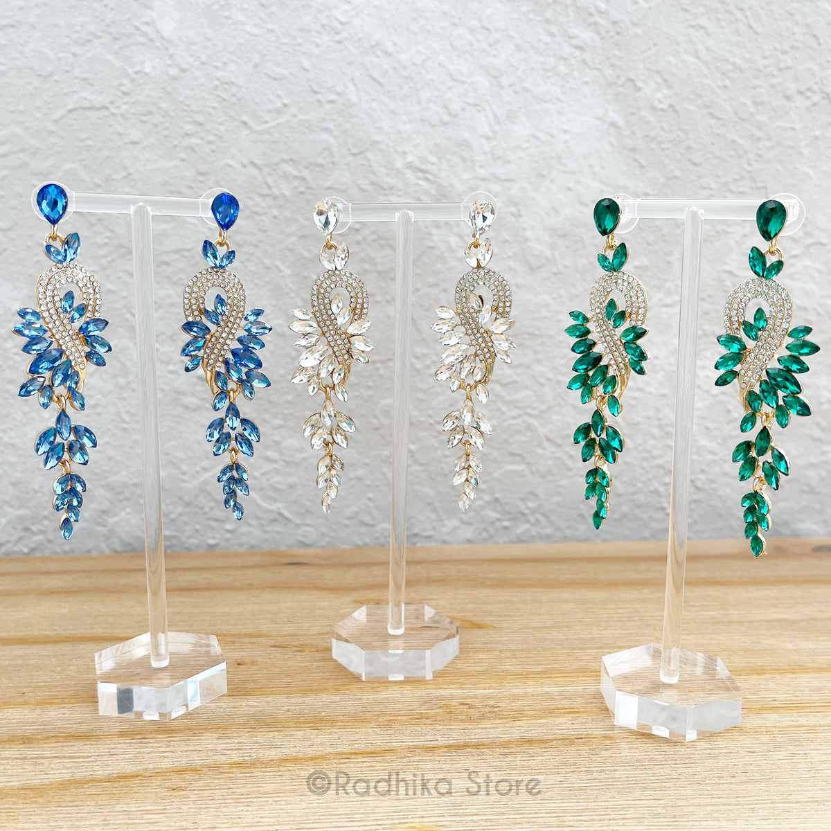 Perched Peacock Diamond Crystal - Earrings