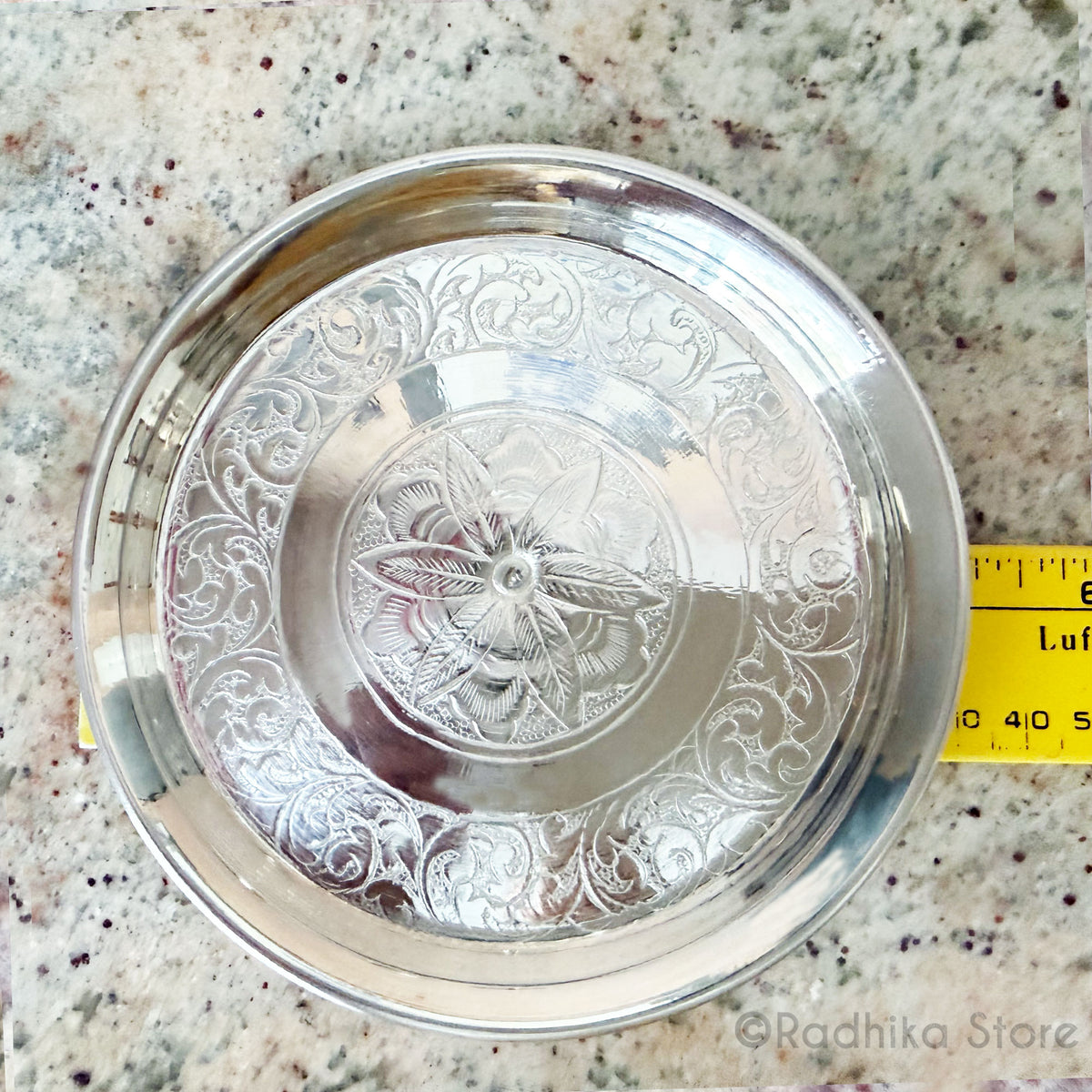 Exquisite Silver Arati Tray Complete Set - 5" Inch Mini Set