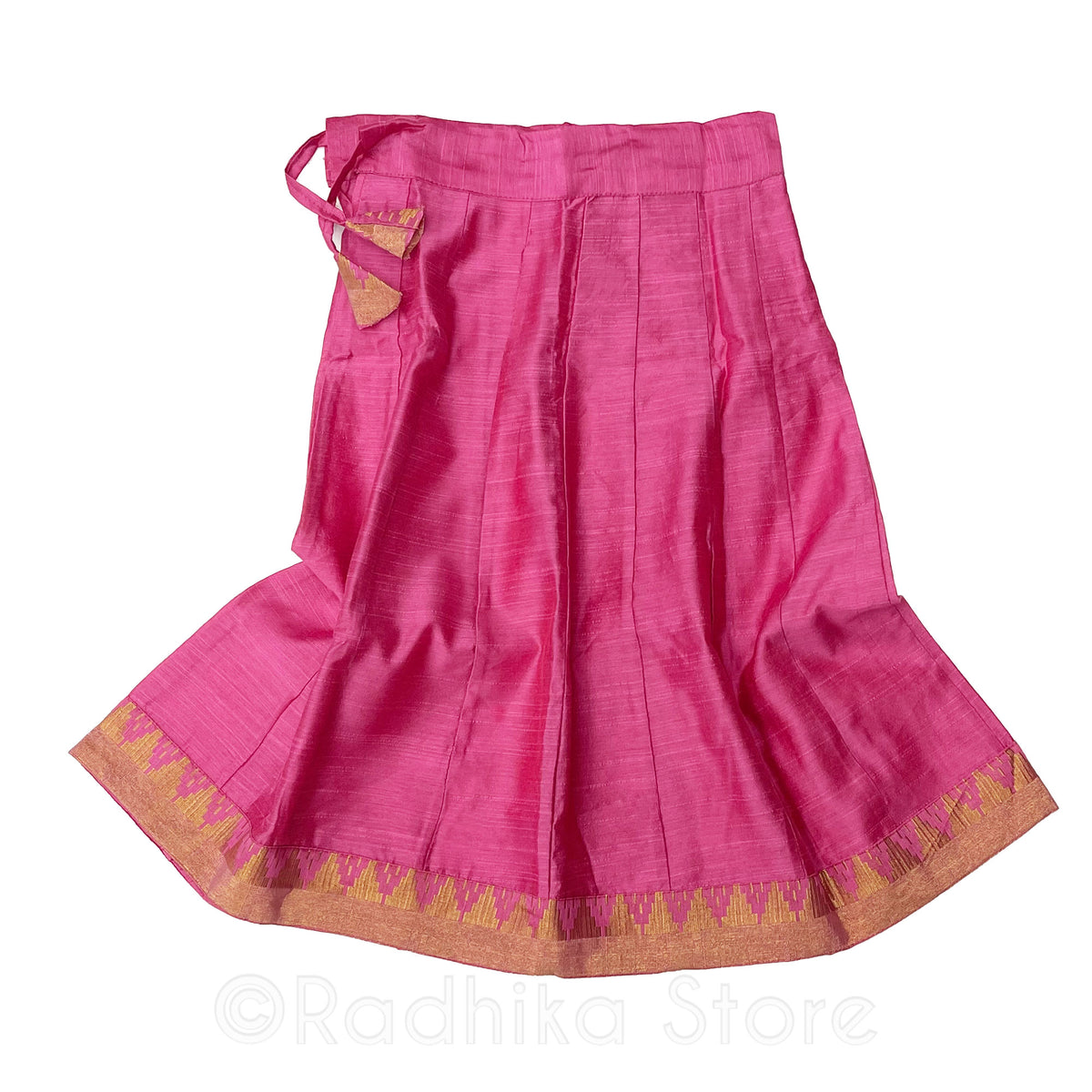 Girls Gopi Skirt Outfit - Vrindavan Princess - Jute With Gold Jari