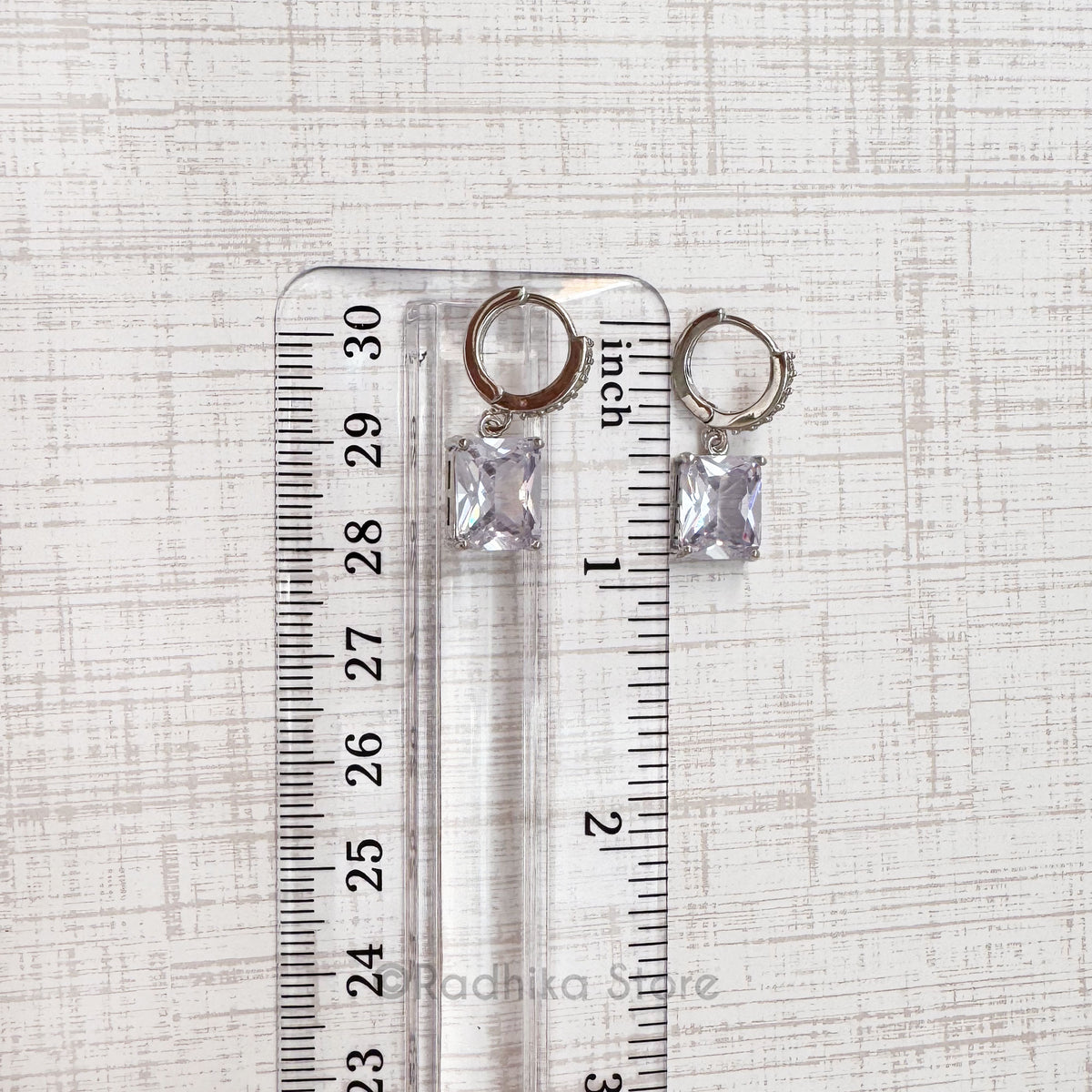 Princess Cut Lavender Crystal Earring