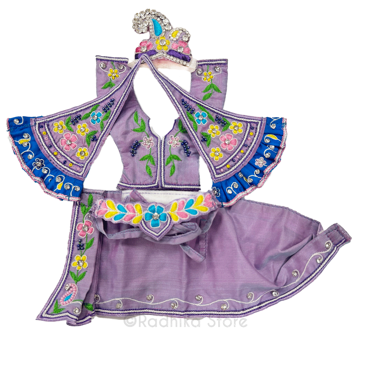 Vrindavan Flower Groves - Muted Lavender - Silk - Gaura Nitai Deity Outfit
