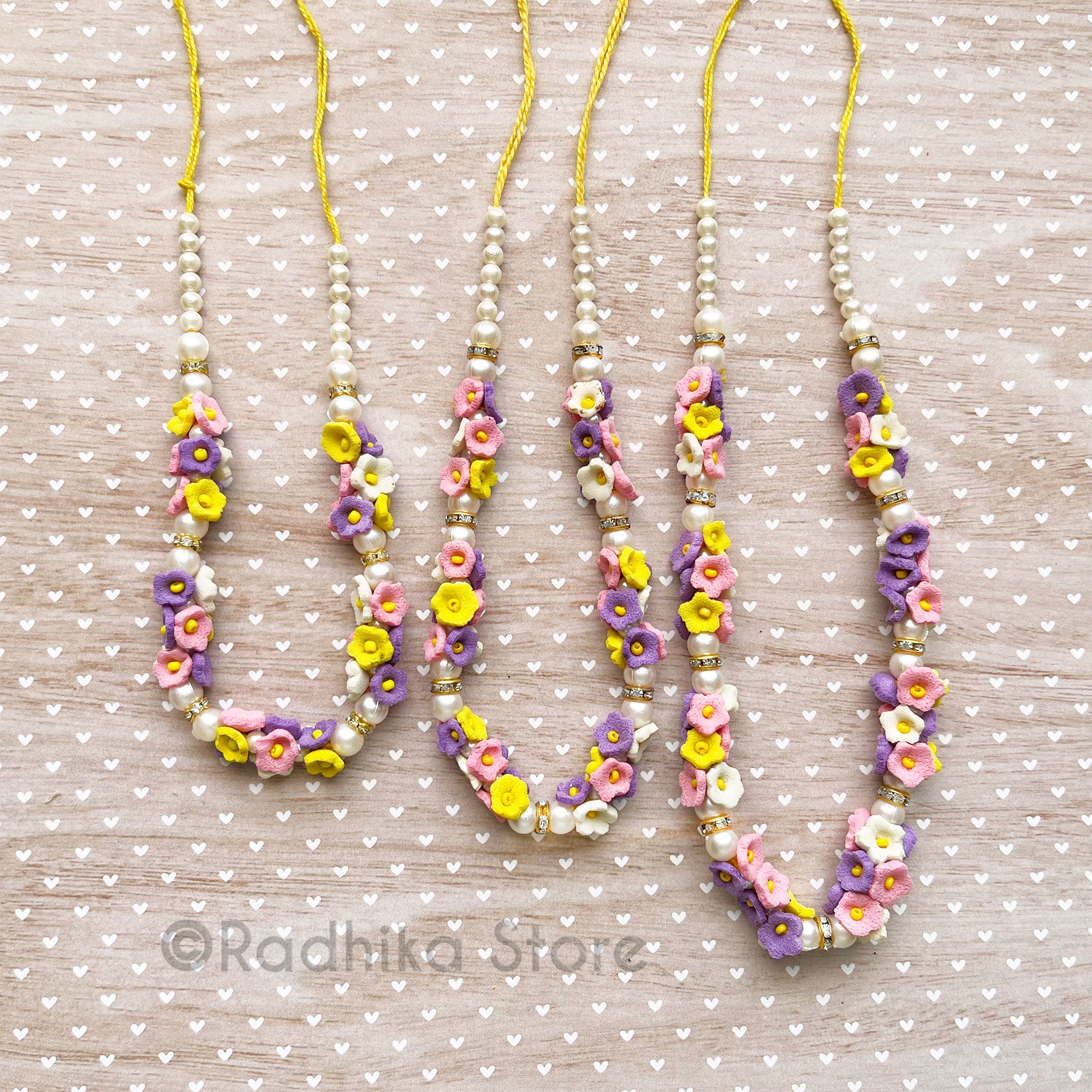 Purple Vrindavan Flower Necklace