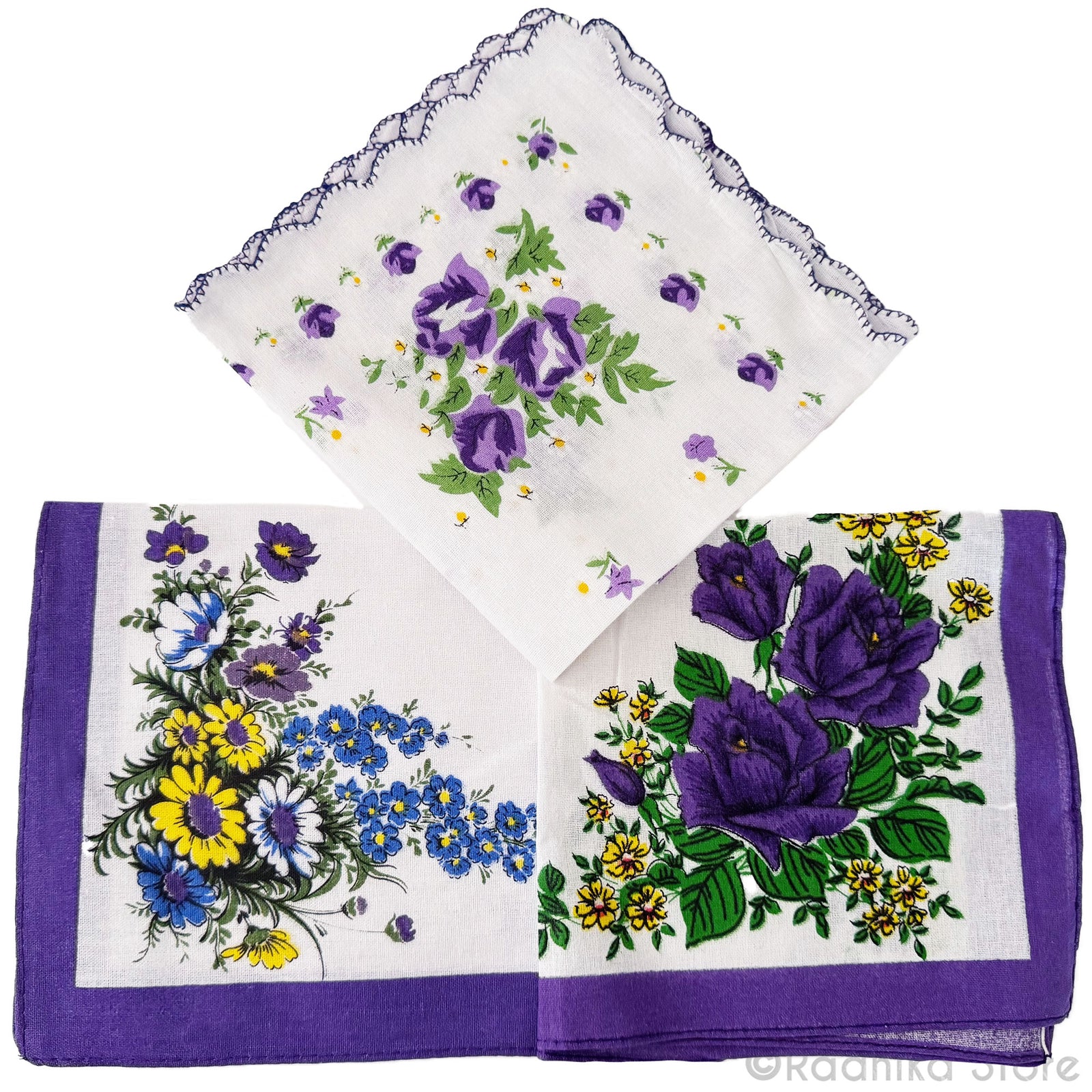 Mixed Purples  -  Deity Napkins- Set Of 3