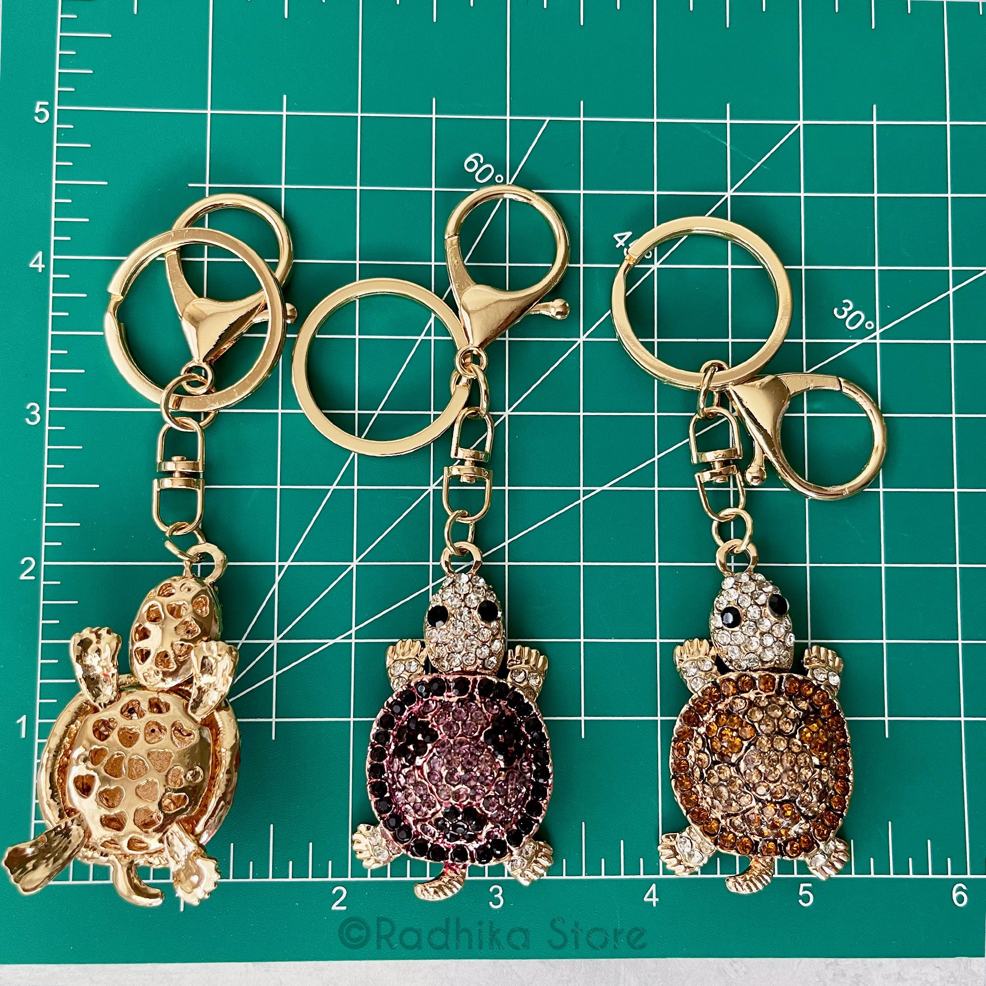 Radhey Key Chain Radha Kund Turtle-Key Chains- Choose Color - Radhika Store