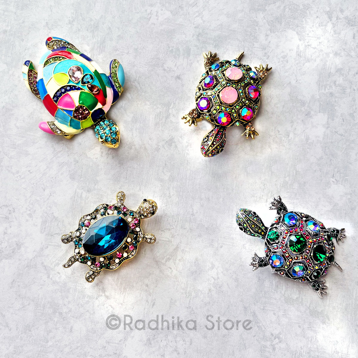 Radha Kund Turtles-Pendant-(Pin)- Choose Color