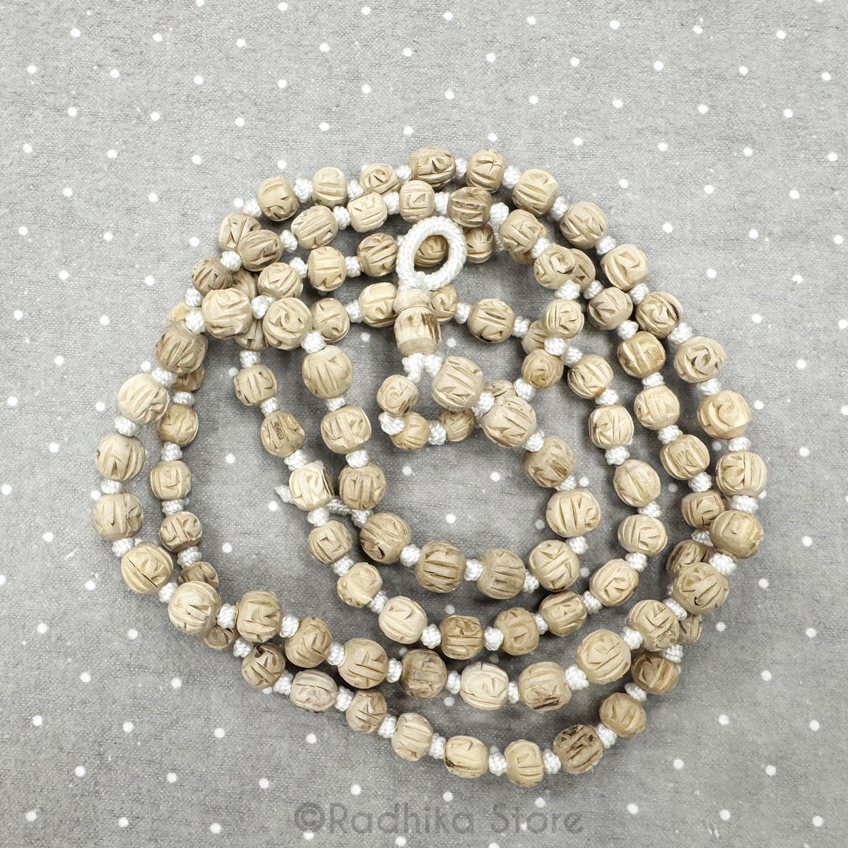 Radha Sanskrit  Round Shaped Pure Tulsi Japa Beads - 29 Inches
