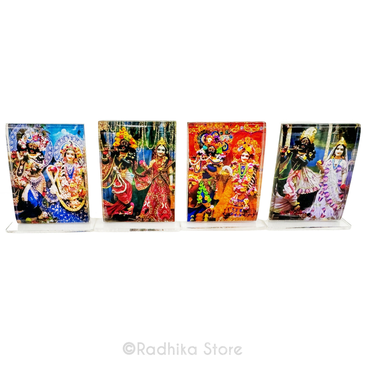 Radha Shamasundar - ISKCON Vrindavan - Acrylic Picture 3 by 2- Inches