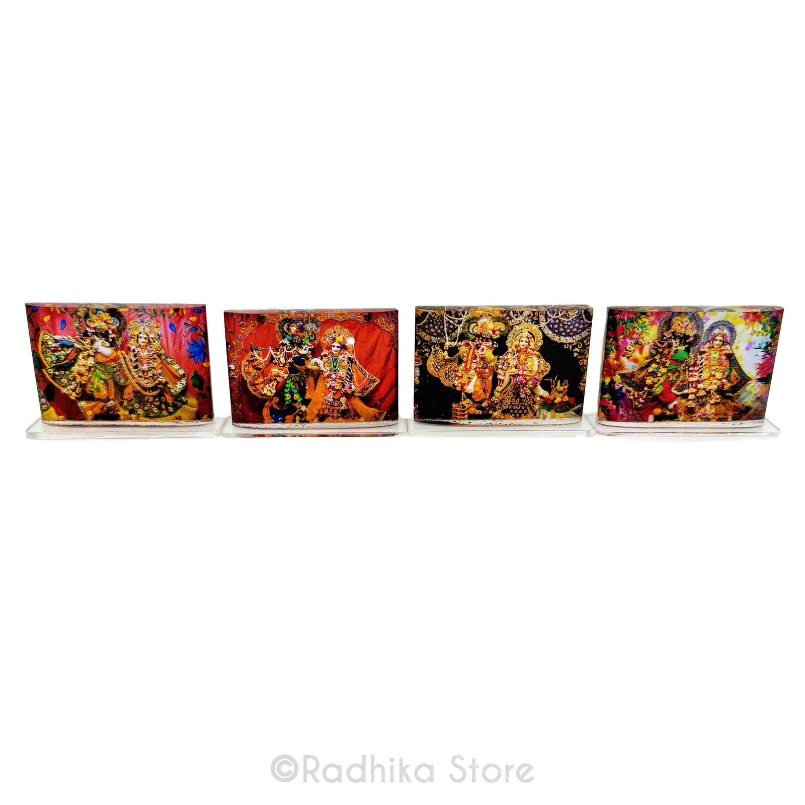Radha Shamasundar - ISKCON Vrindavan - Acrylic Picture 2 by 3- Inches
