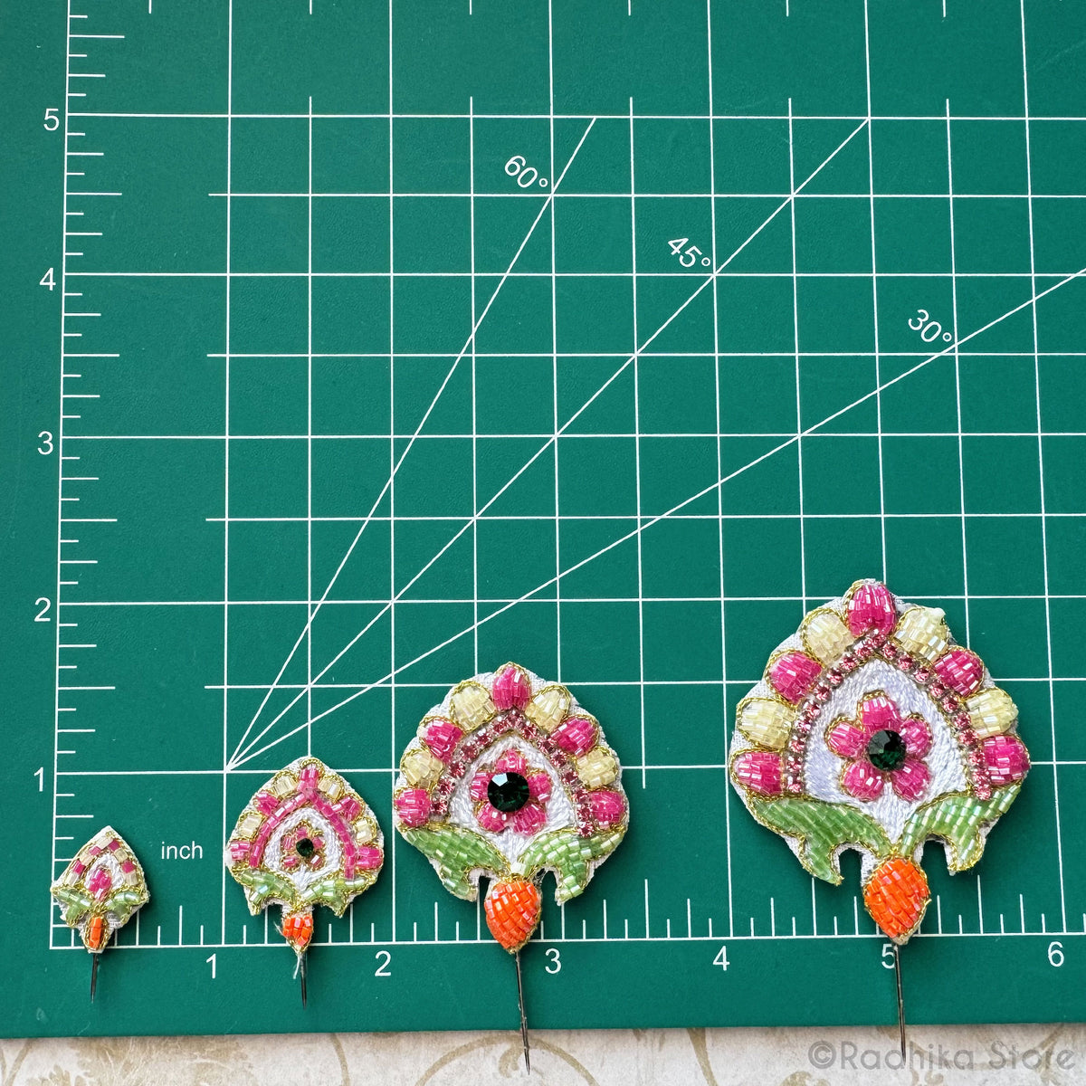 Candy Fan - Radhika&#39;s Favorite - Jeweled Embroidery Turban Pins - Set of 2