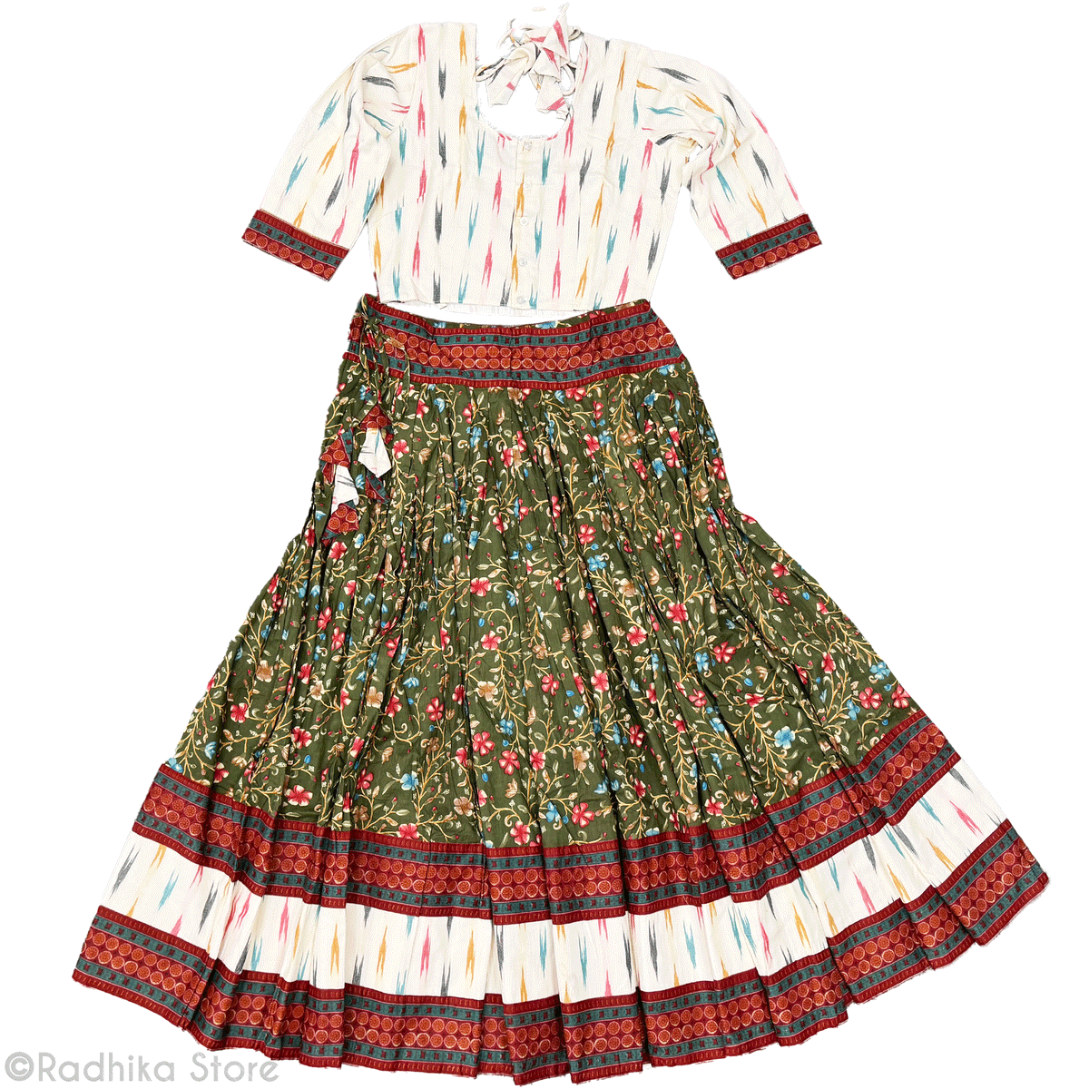 Raman Reti Forest-Cotton-Screen Print- Gopi Skirt - 10 Meter Twirling