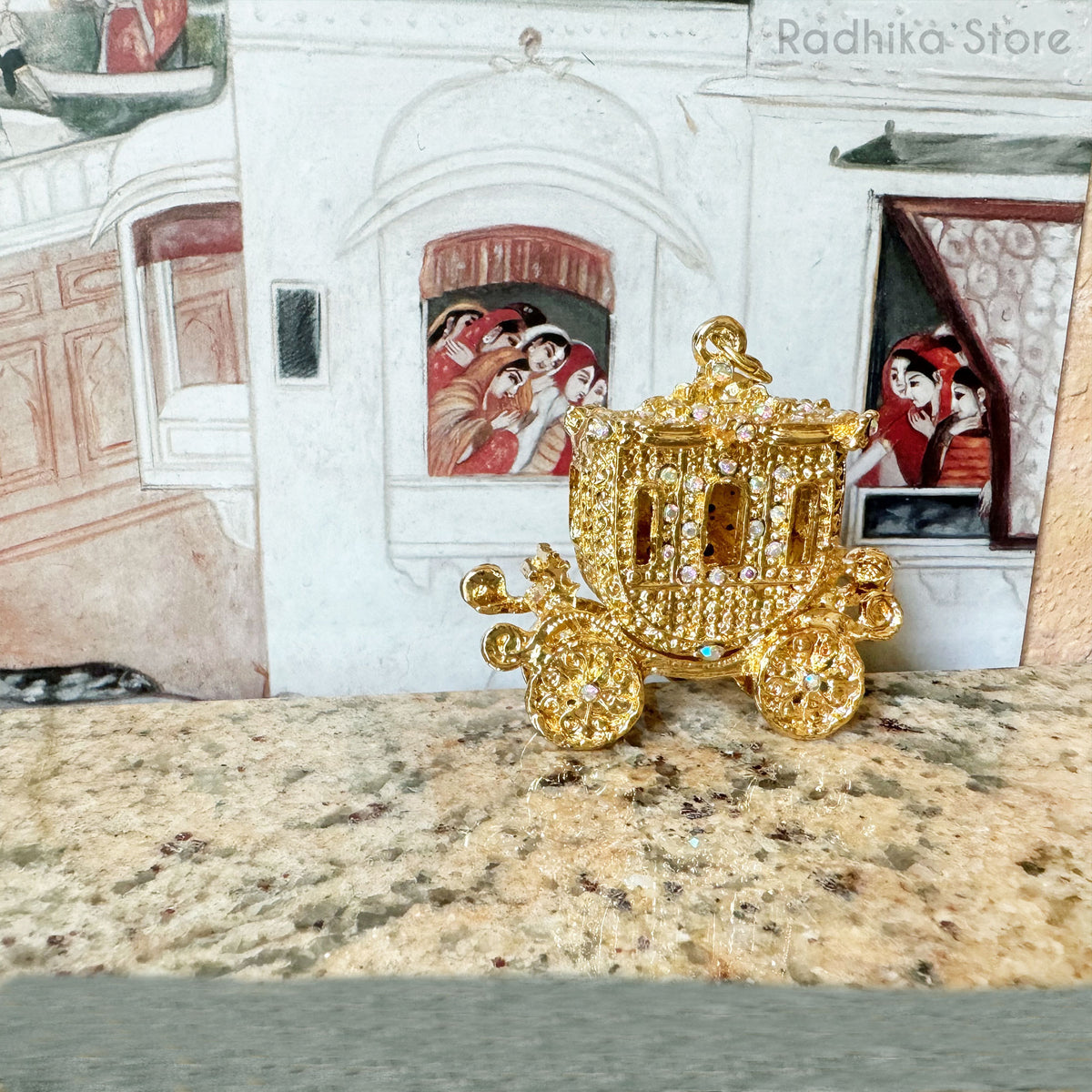 Jeweled Rathyayatra Cart - Key Chain-Altar Decoration