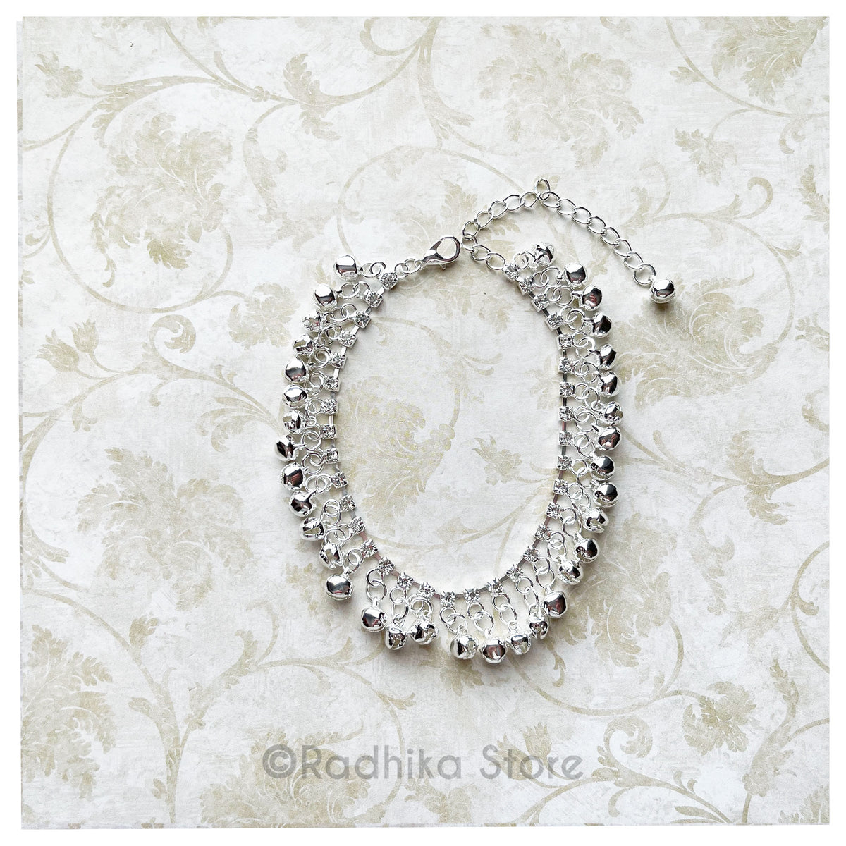 Rhinestone Deity Ankle Bells/belt-8 Inch