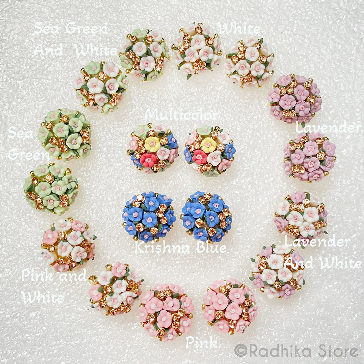 Mini Rose Bouquet-  Porcelain Earrings