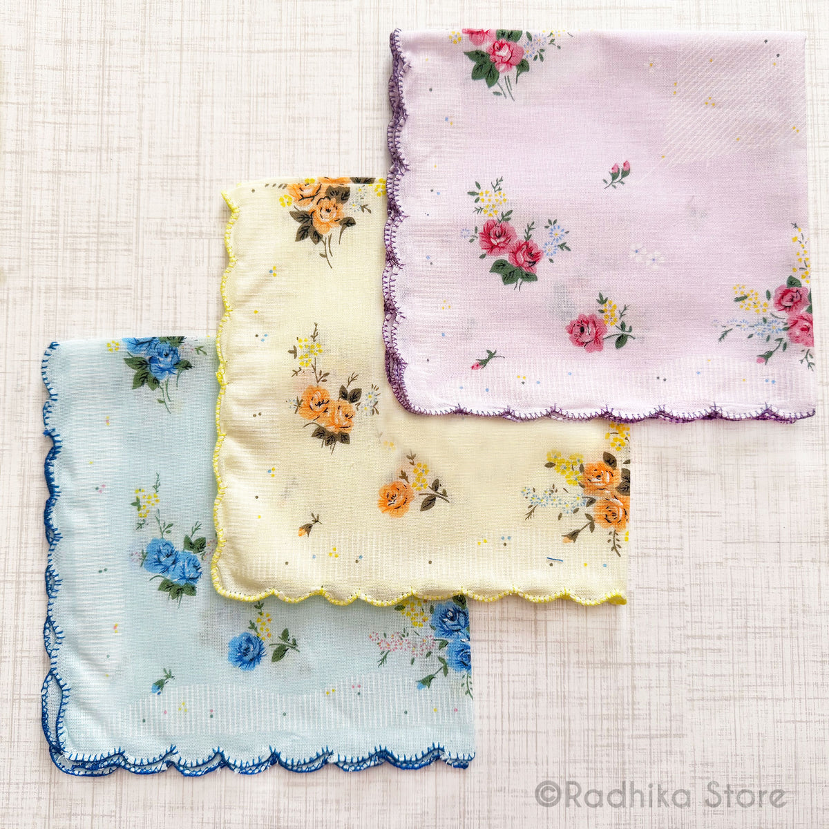 Rose Flowers - Deity Napkins- Set Of 3