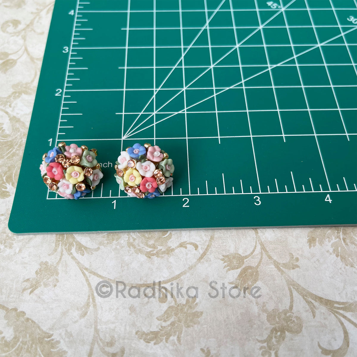 Mini Rose Bouquet-  Porcelain Earrings