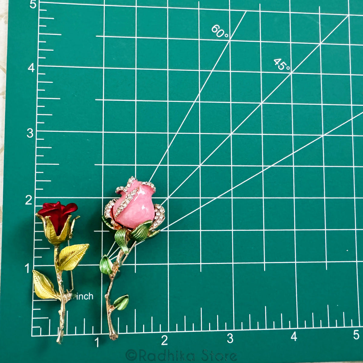 Rose Stems Red or Pink -  Pendants-(Pins)