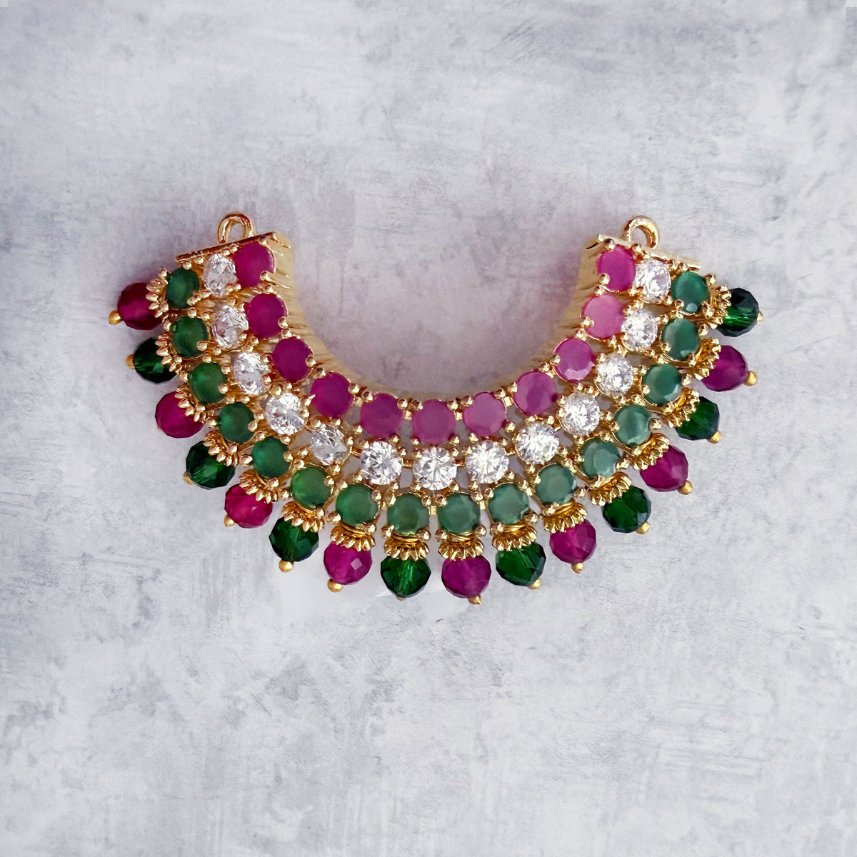 Effulgent Necklace -  Ruby Emerald Diamond - CZ - Deity Necklace
