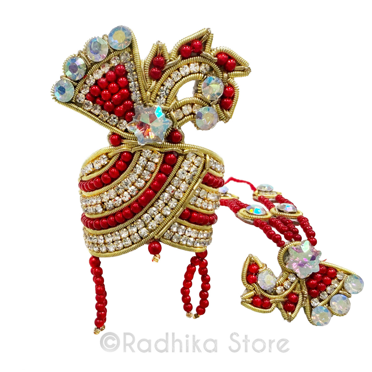 Vrindavan Saffron Turban - Deity Crown and Necklace Set