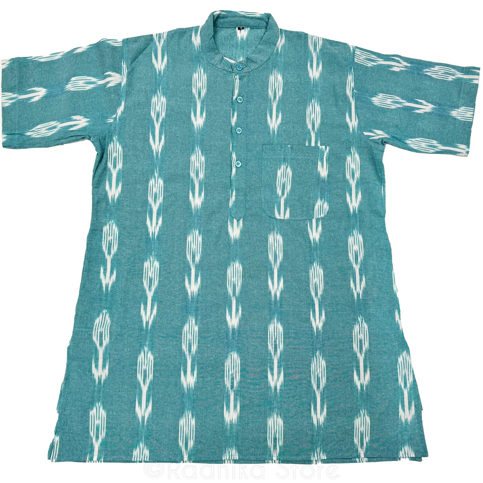 Sea Green  and Off White Tweed -  Cotton Kurtas - S-M-L