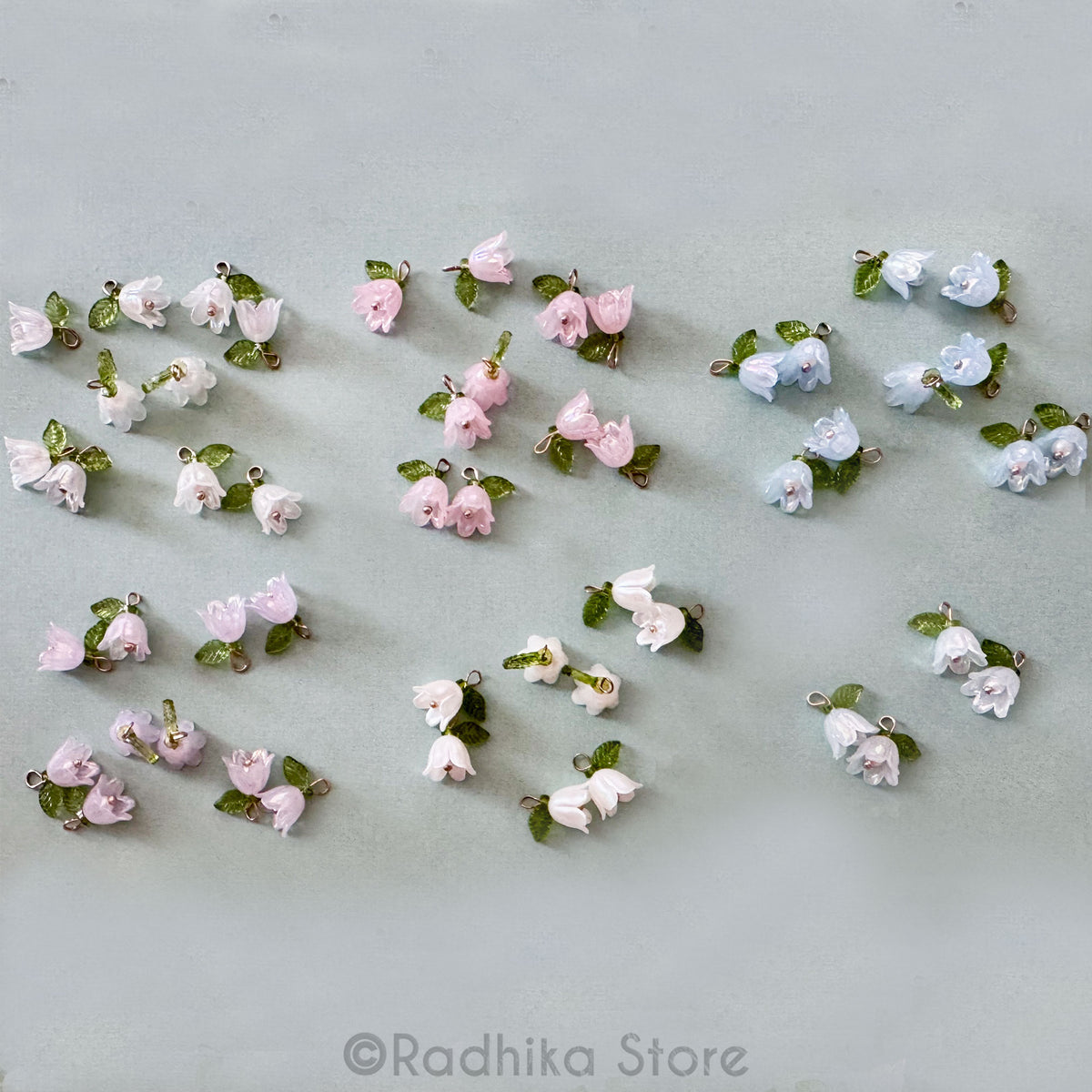 Flower Bells- Deity Earrings - Charms- Set of 2