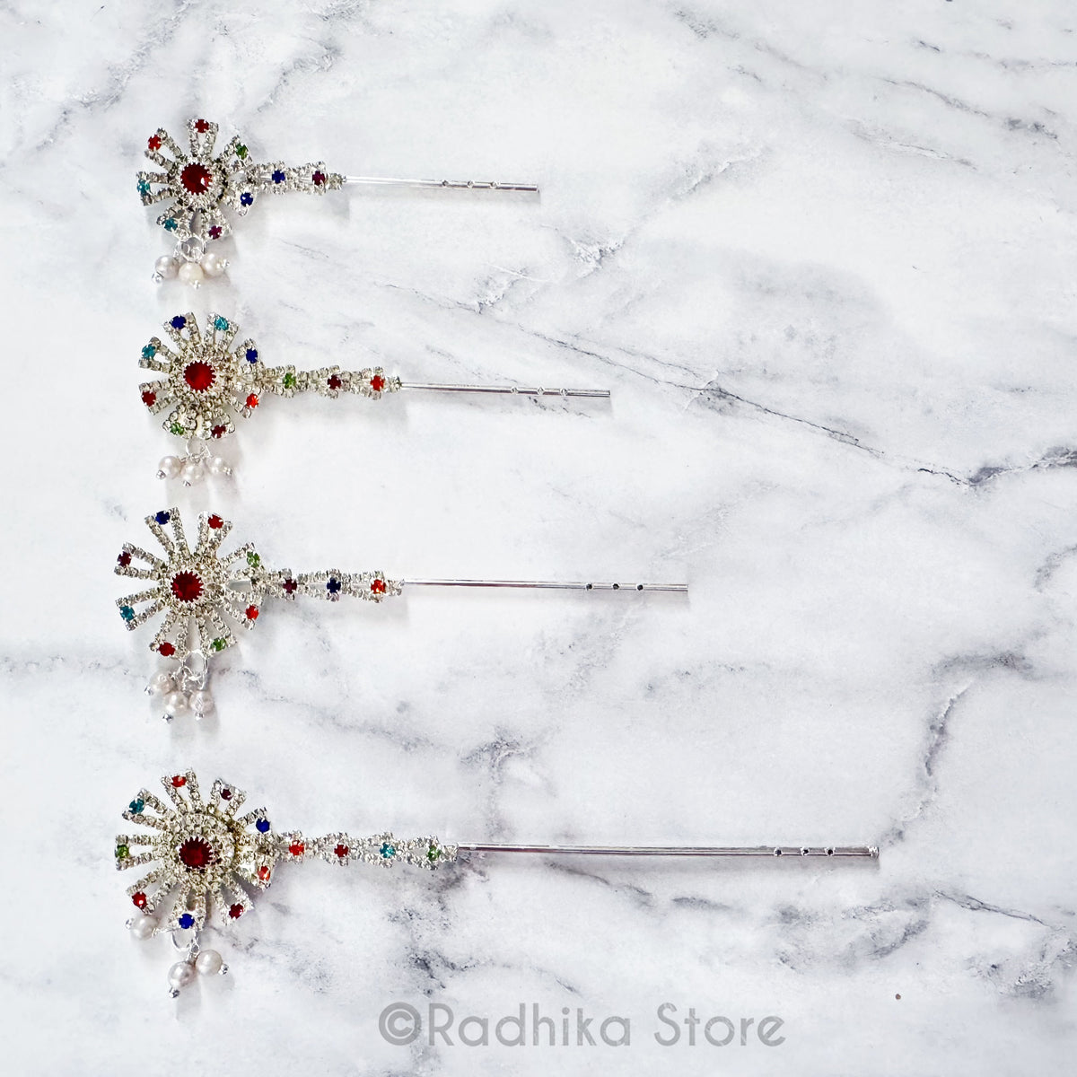 Silvery Polestar Flute With Ruby Red Center