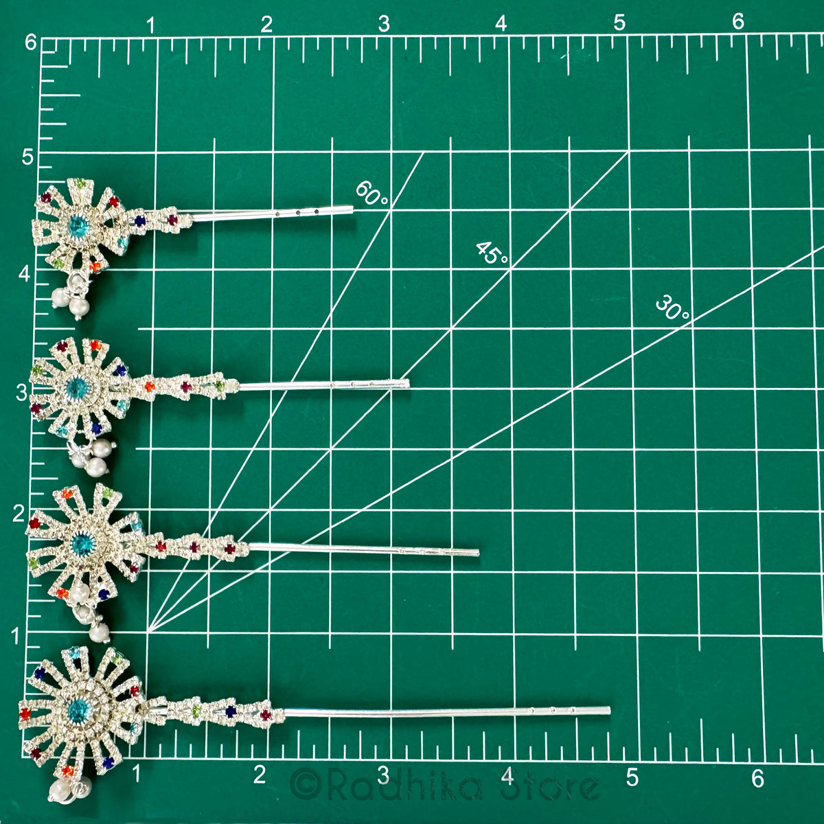 Silvery Polestar Flute With Turquoise Blue Center