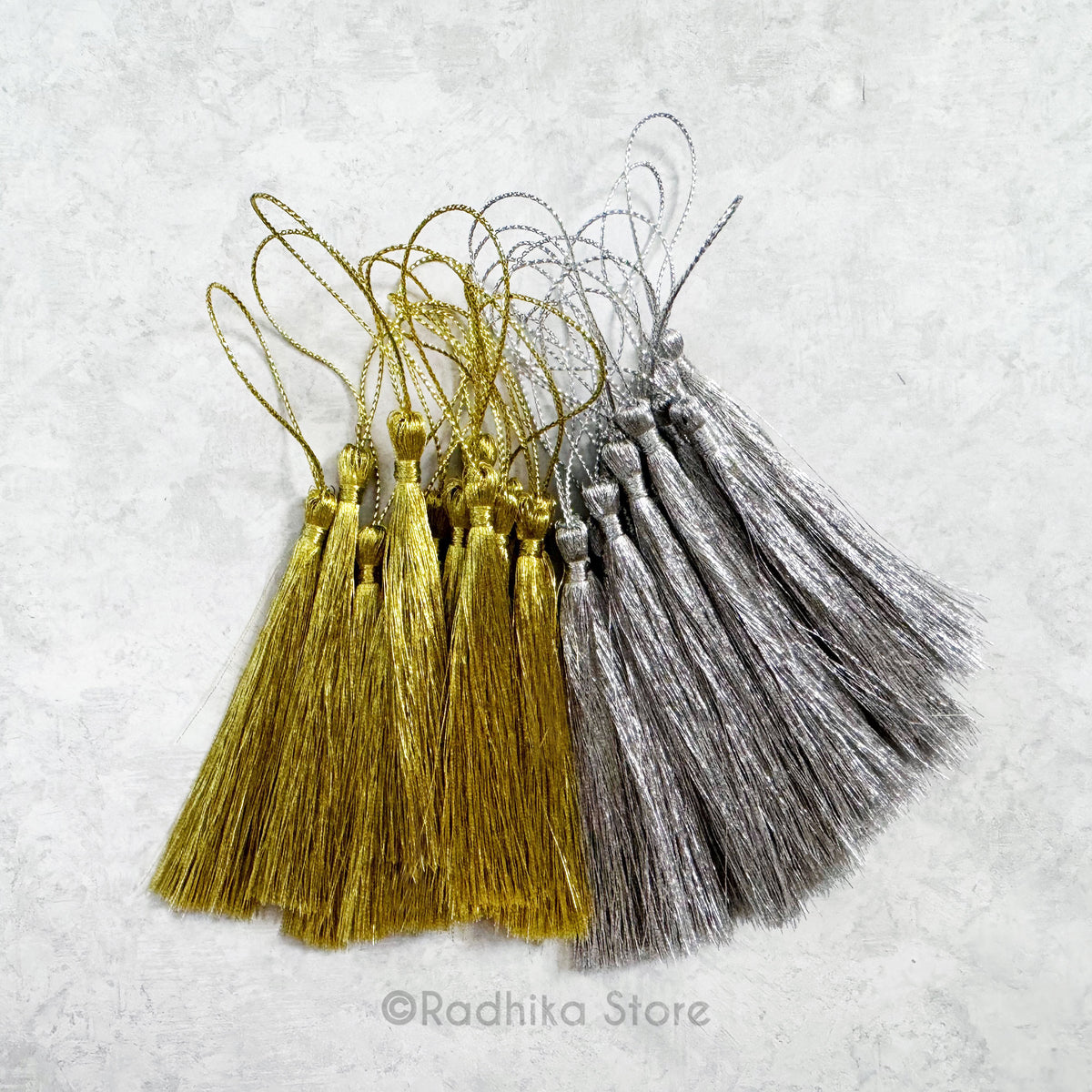 Jari Tassels- Gold- Silver-Set of Two-Choose Color