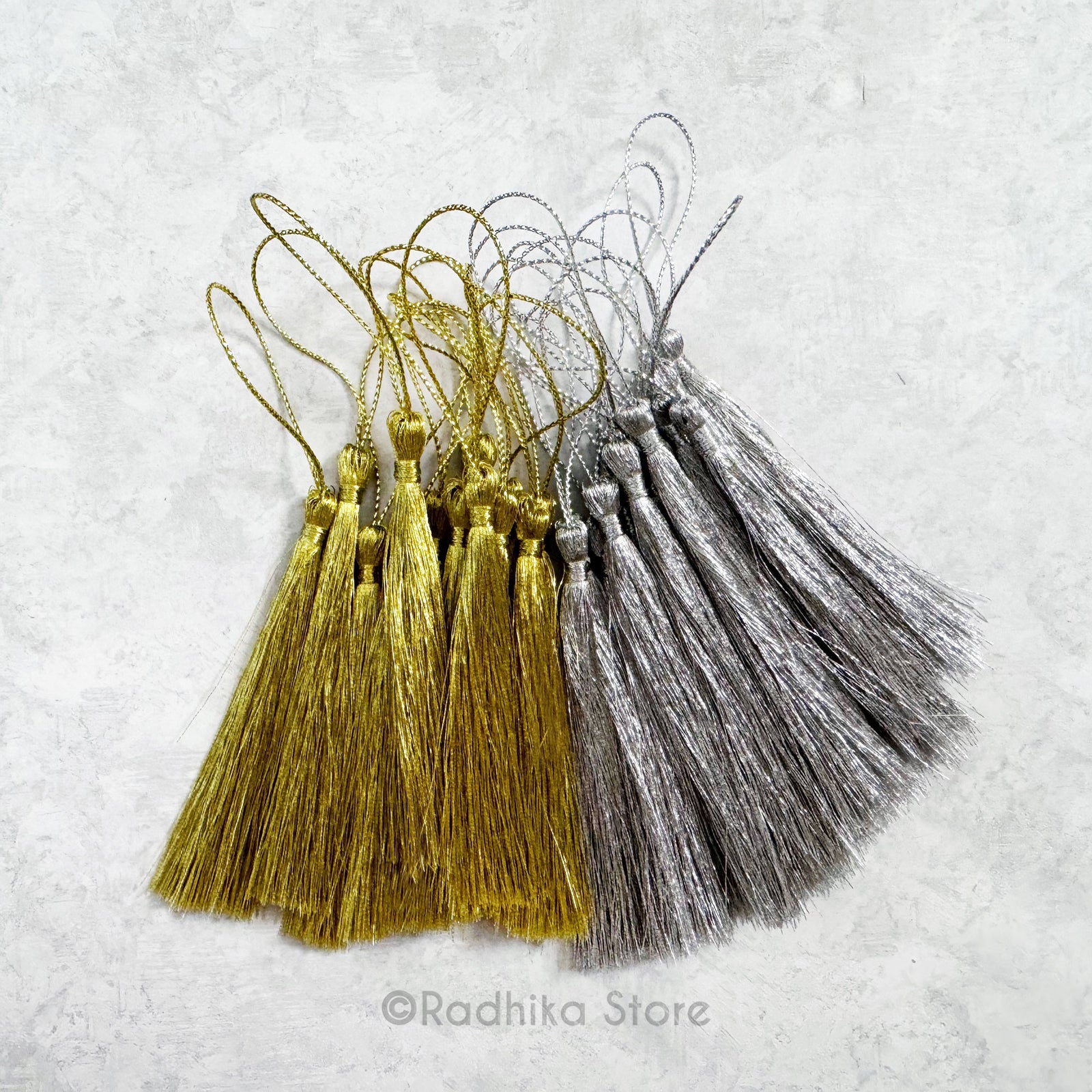 Jari Tassels- Gold- Silver-Set of Two-Choose Color