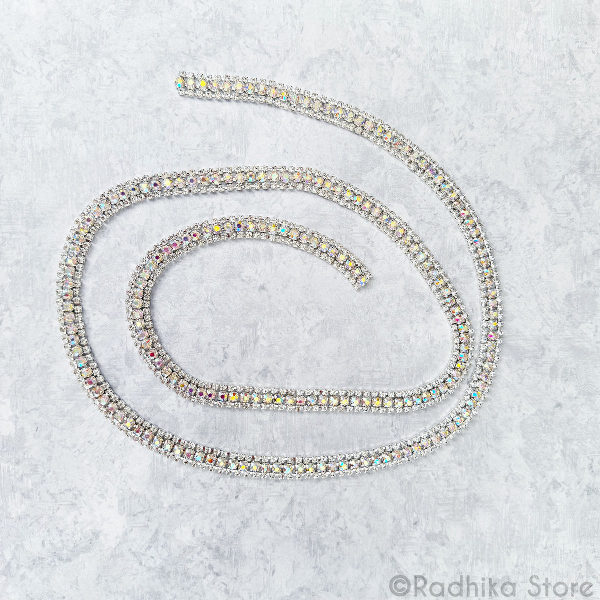 1 Yard - 3 Rows Rhinestone Strand