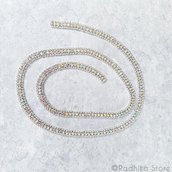 1 Yard - 3 Rows Rhinestone Strand - Radhika Store