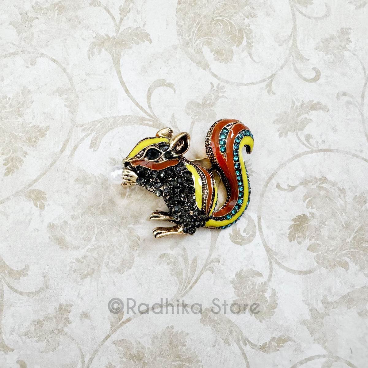 Crystal Sunflower or Lord Ramas Squirrel -  Pendants-(Pins)