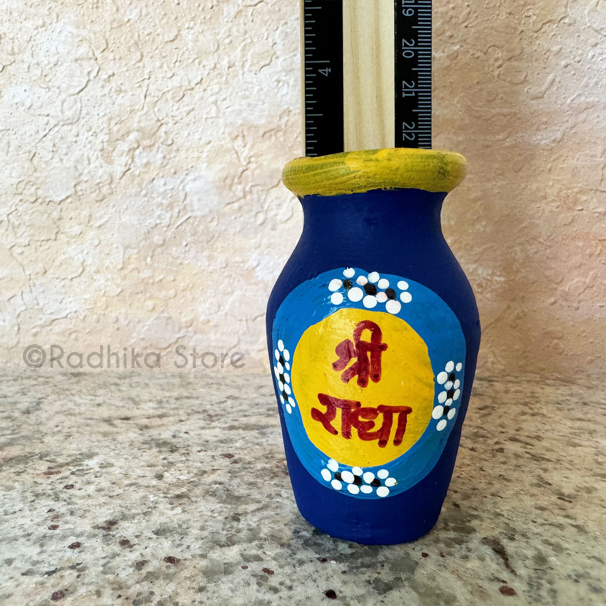 Vrindavan Sri Radha Logo - Miniature Clay Flower Vase
