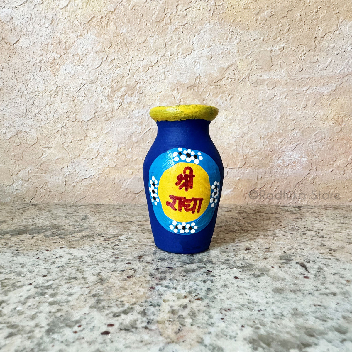 Vrindavan Sri Radha Logo - Miniature Clay Flower Vase