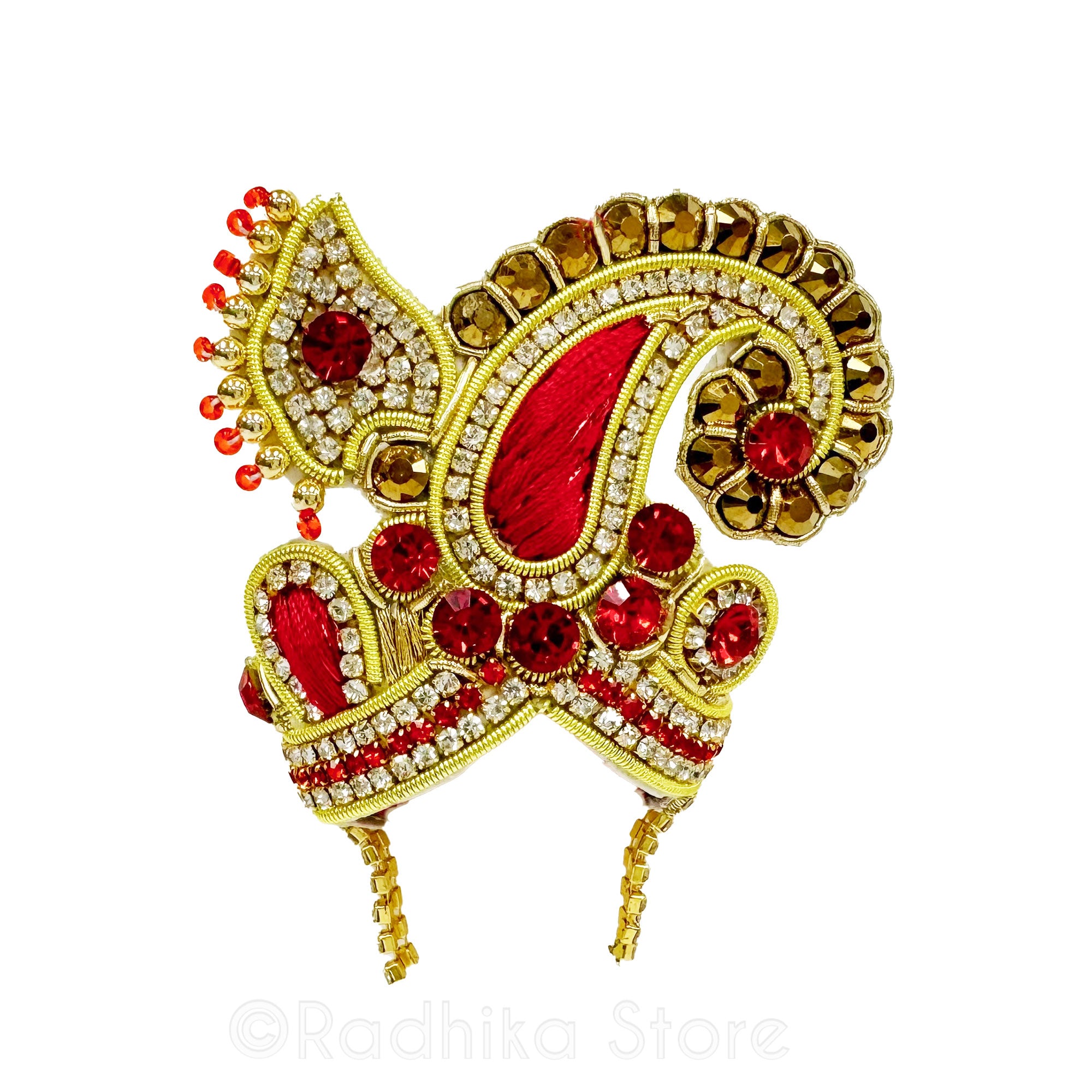 Supreme Prince Red Chandrika - Deity Crown