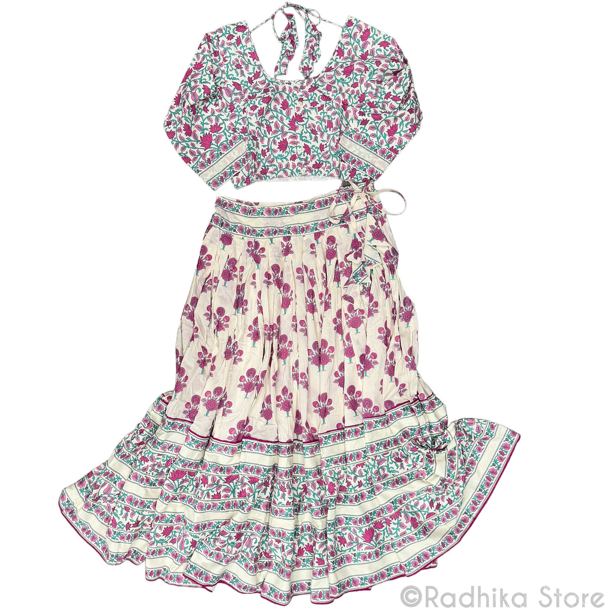 Apsara  Kund Lotus -Cotton - Screen Print-Gopi Skirt - 10 Meter- Best Twirling