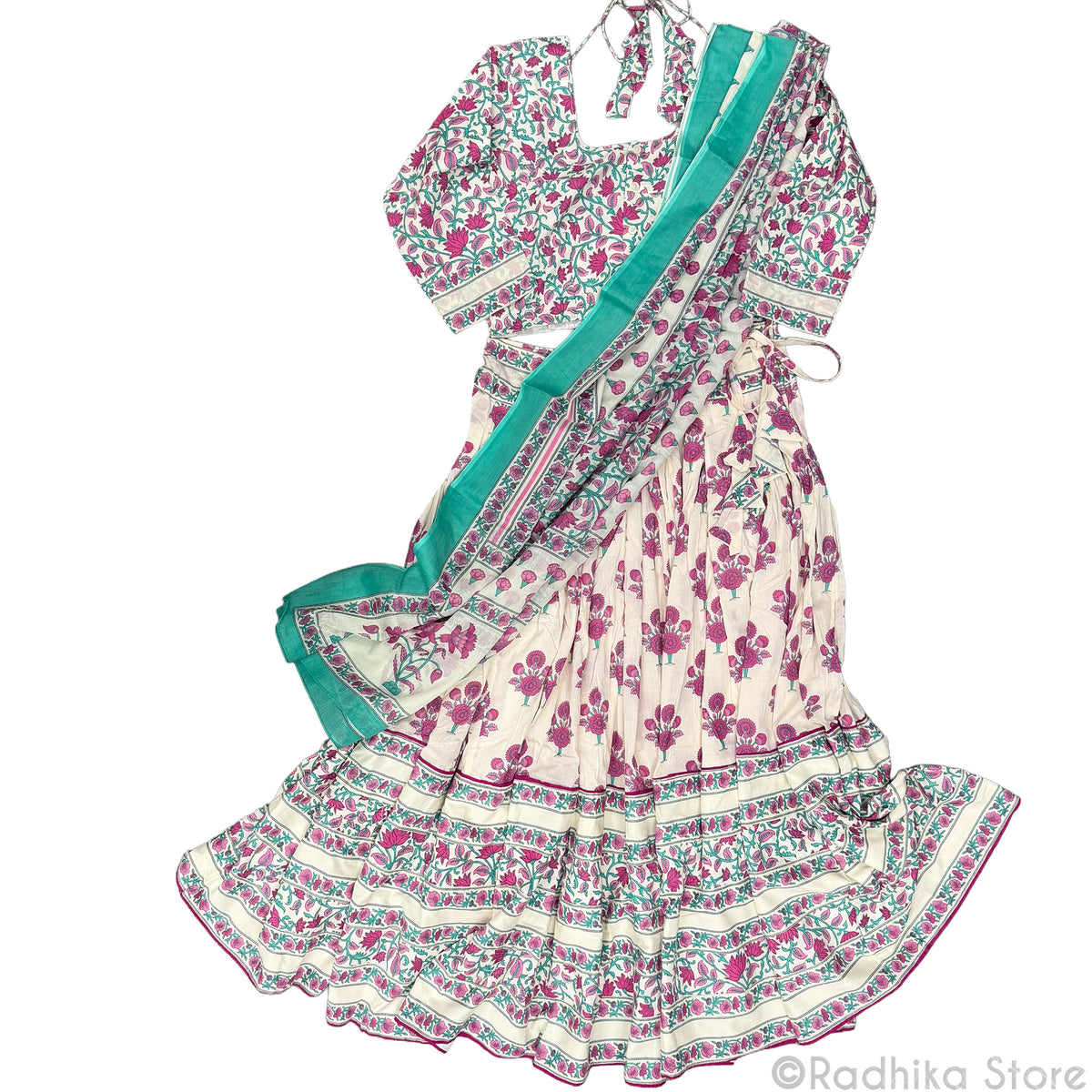 Apsara  Kund Lotus -Cotton - Screen Print-Gopi Skirt - 10 Meter- Best Twirling