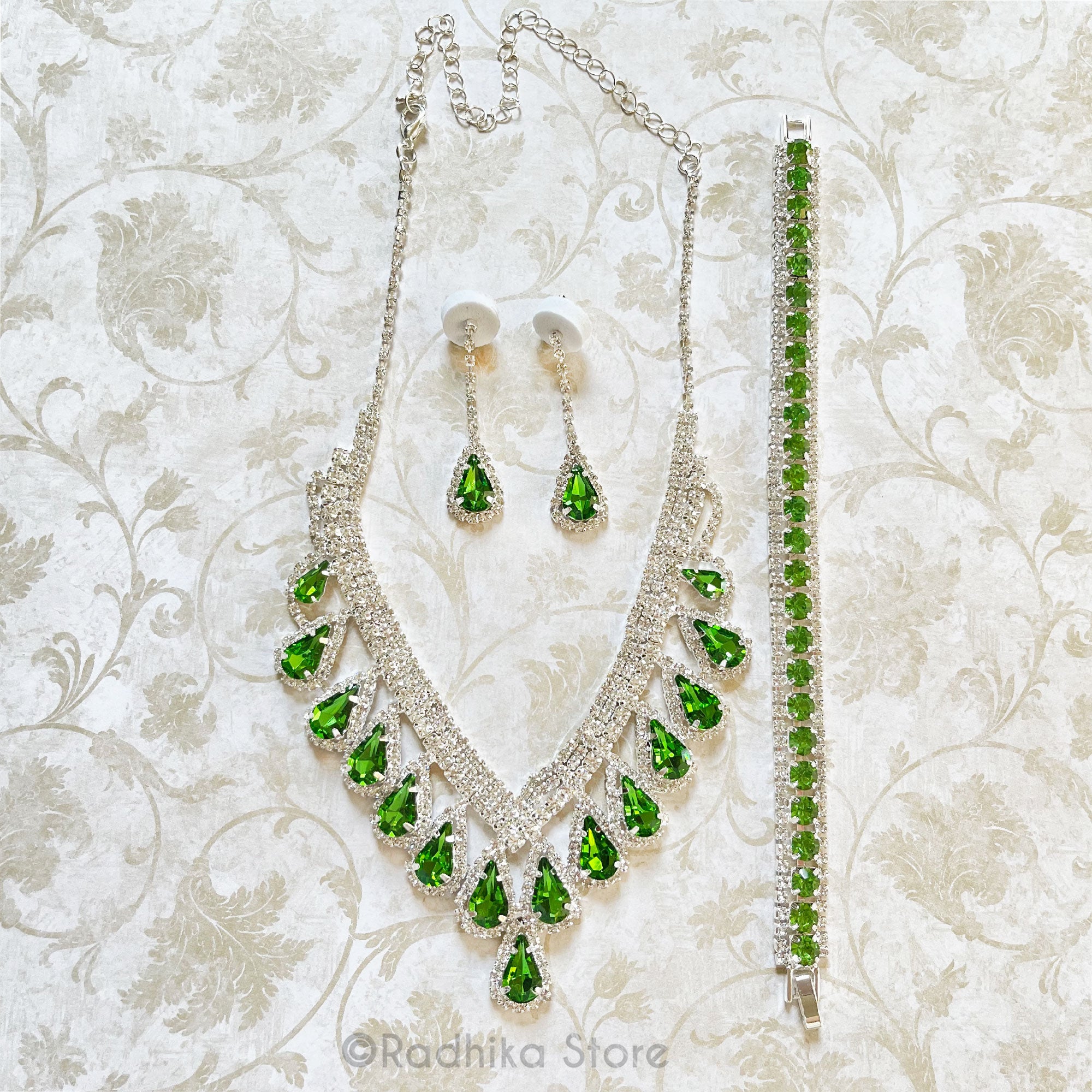 Teardrop- Deity Necklace Anklet And Earring Set