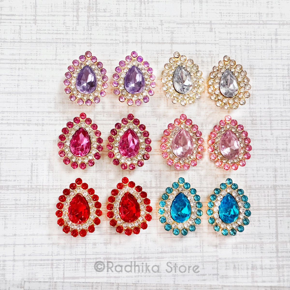 Fancy Teardrop - Deity Earrings - 3/4 Inch